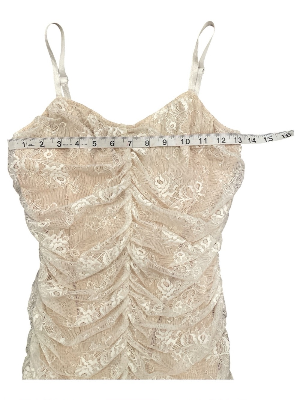 Windsor Wrapped In Lace Ruched Mini
Dress Ivory M - Picture 14 of 15